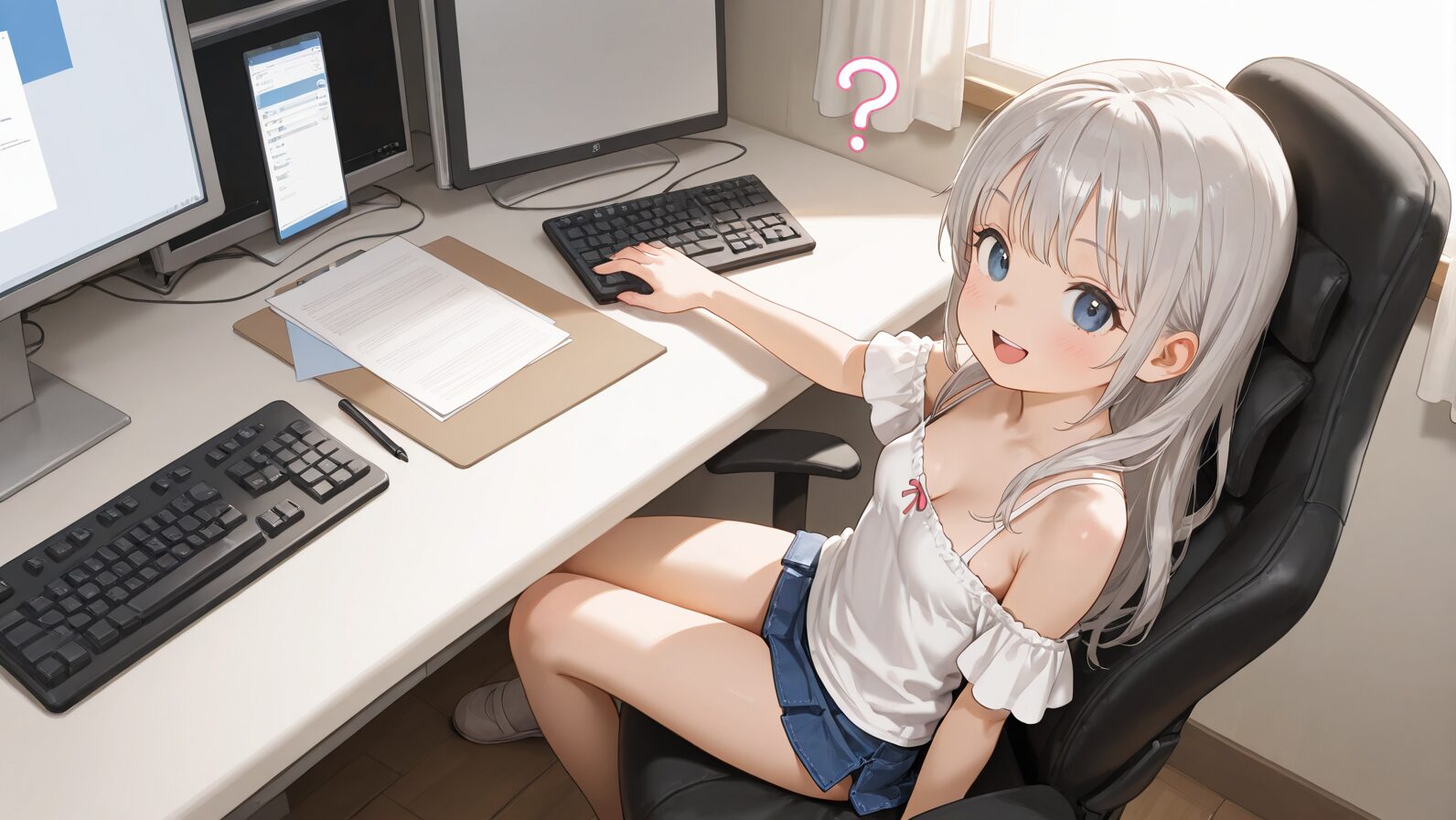 舞台上で役者が演じる姿を想起させる抽象的なビジュアル。台本は同じでも演じ方次第で印象が変わることを示唆。