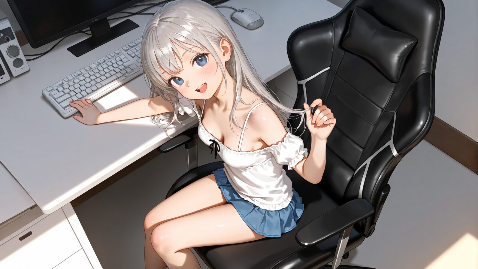 AIと人間の対話を象徴する、抽象的でやや挑発的な雰囲気のビジュアル。