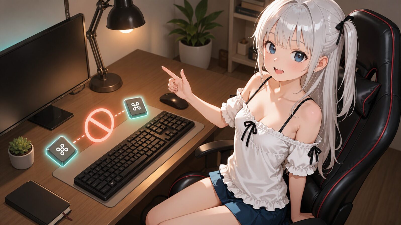 Computer Useでは左右Commandキーだけの入力が通らない制限を、キーボードと発火しない修飾キーのモチーフで表した画像。